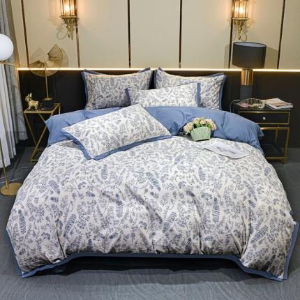 梦柏 双层纱棉麻四件套 花季