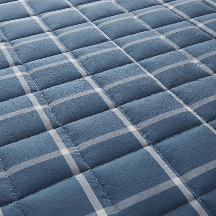 91家纺网 家纺一手货源 找家纺 锦丝钰床垫 2023新款色织水洗棉棉花床垫 海蓝格