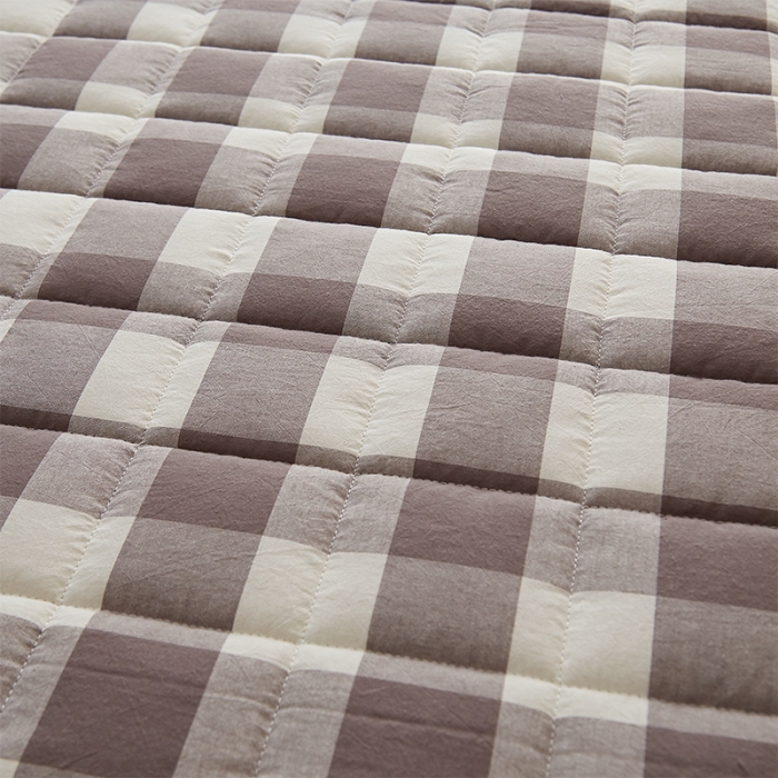 91家纺网 家纺一手货源 找家纺 锦丝钰床垫 2023新款色织水洗棉棉花床垫 灰中格