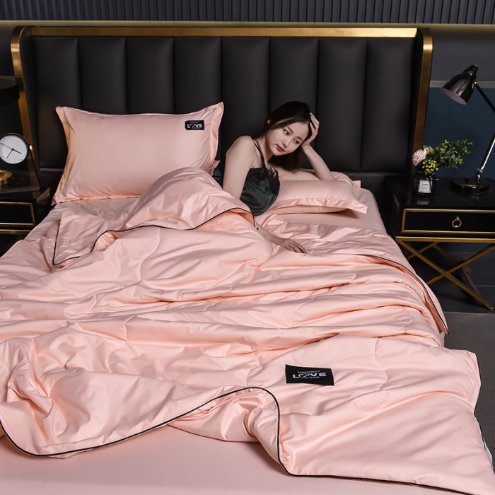 91家纺网 家纺一手货源 找家纺 宇豪 2023新款水洗真丝夏被套件 艾玛-玉