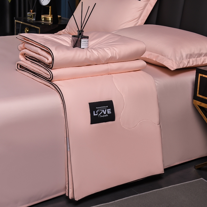 91家纺网 家纺一手货源 找家纺 宇豪 2023新款水洗真丝夏被套件 艾玛-玉