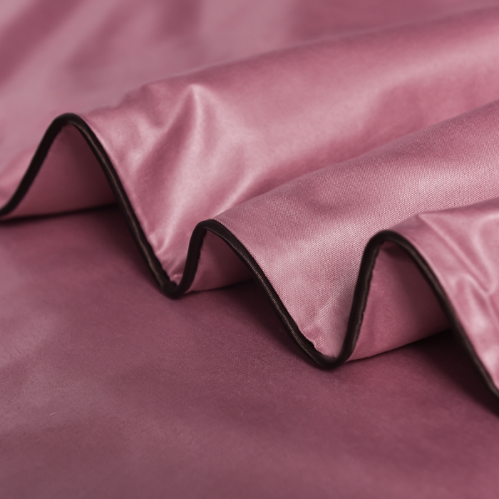 91家纺网 家纺一手货源 找家纺 宇豪 2023新款水洗真丝夏被套件 豆沙