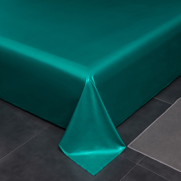 91家纺网 家纺一手货源 找家纺 宇豪 2023新款水洗真丝夏被套件 墨绿色