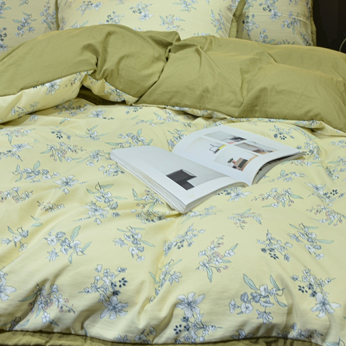 91家纺网 家纺一手货源 找家纺 梦柏 双层纱棉麻四件套 南笙