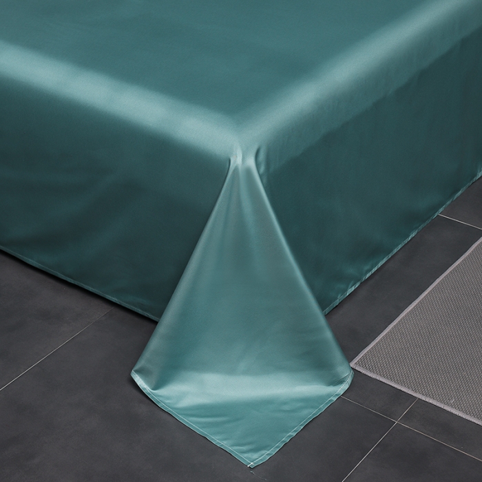 91家纺网 家纺一手货源 找家纺 宇豪 2023新款水洗真丝夏被套件 浅湖-兰