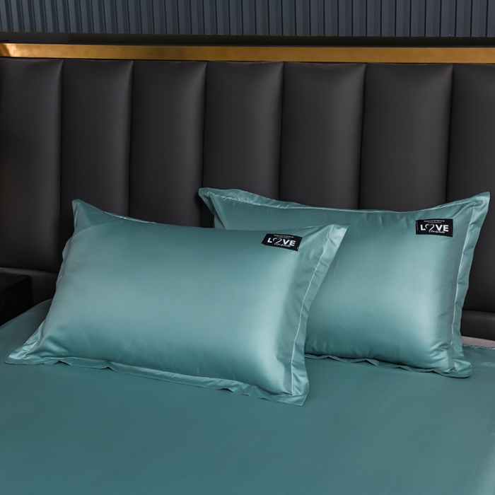 91家纺网 家纺一手货源 找家纺 宇豪 2023新款水洗真丝夏被套件 浅湖-兰