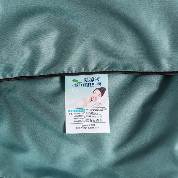 91家纺网 家纺一手货源 找家纺 宇豪 2023新款水洗真丝夏被套件 浅湖-兰
