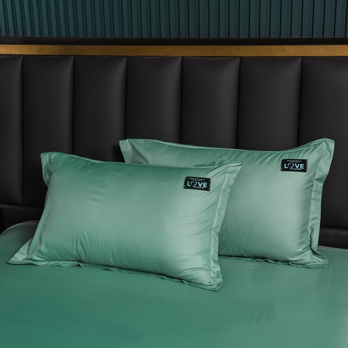 91家纺网 家纺一手货源 找家纺 宇豪 2023新款水洗真丝夏被套件 水绿