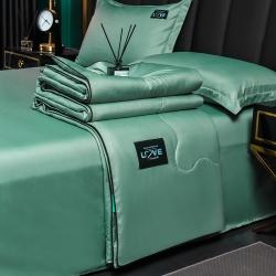 91家纺网 家纺一手货源 找家纺 宇豪 2023新款水洗真丝夏被套件 水绿,水绿