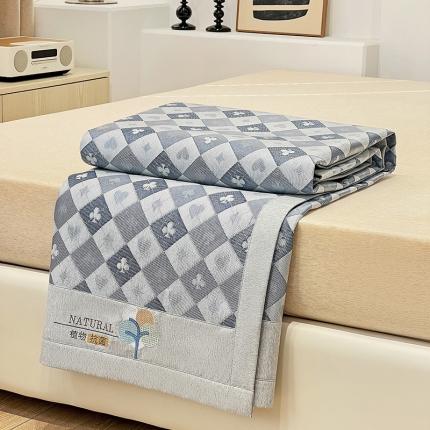 2023澳梵植物抗菌冰丝凉席三件套软席 棋盘-蓝
