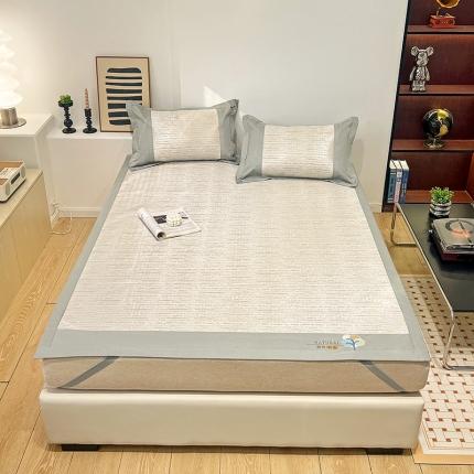 2023澳梵植物抗菌冰丝凉席三件套软席 简约-金咖