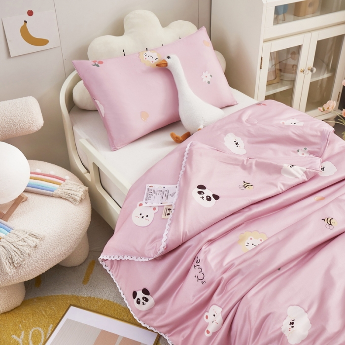 91家纺网 家纺一手货源 找家纺 （总）丝涟 2023新款 A类儿童针织棉印花夏被