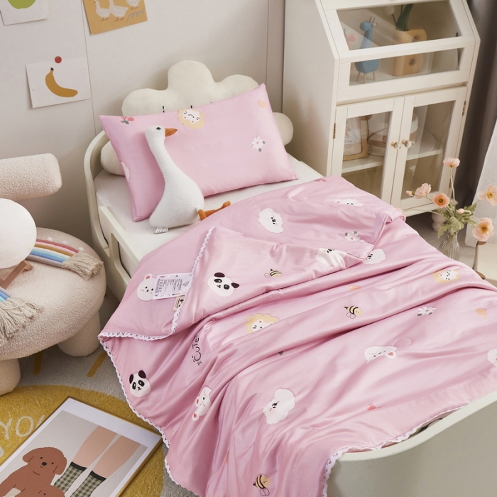 91家纺网 家纺一手货源 找家纺 （总）丝涟 2023新款 A类儿童针织棉印花夏被