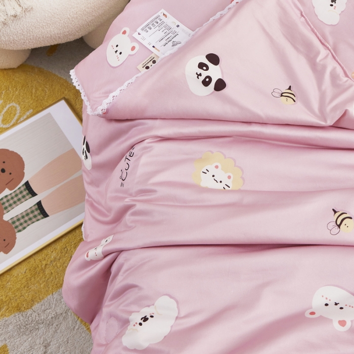 91家纺网 家纺一手货源 找家纺 （总）丝涟 2023新款 A类儿童针织棉印花夏被