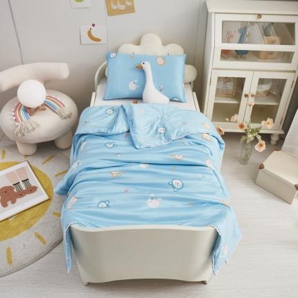 丝涟 2023新款 A类儿童针织棉印花夏被 蓝小兔