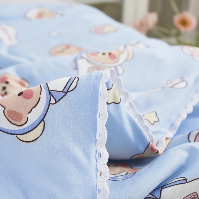 91家纺网 家纺一手货源 找家纺 丝涟 2023新款 A类儿童针织棉印花夏被 太空熊