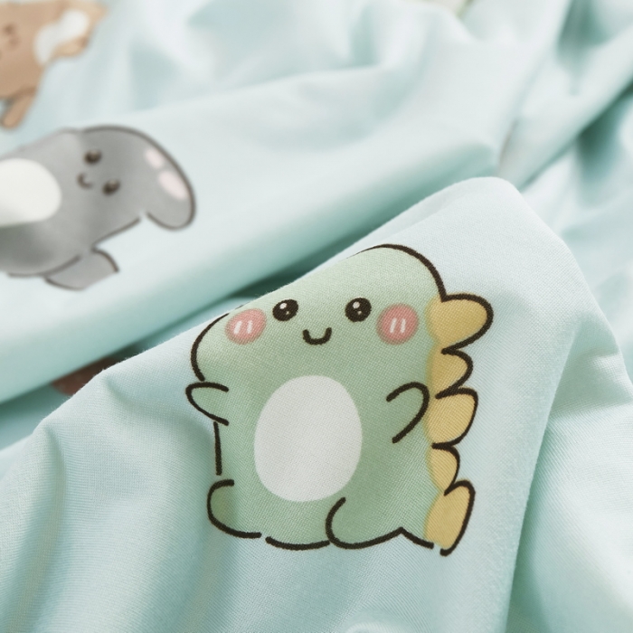 91家纺网 家纺一手货源 找家纺 丝涟 2023新款 A类儿童针织棉印花夏被 小恐龙