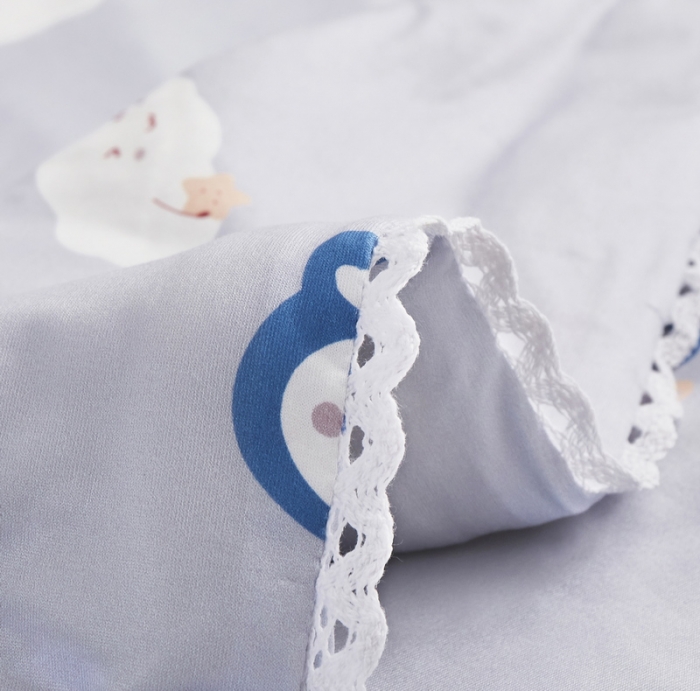 91家纺网 家纺一手货源 找家纺 丝涟 2023新款 A类儿童针织棉印花夏被 灰小兔