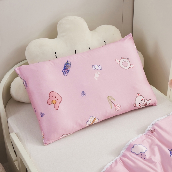 91家纺网 家纺一手货源 找家纺 丝涟 2023新款 A类儿童针织棉印花夏被 粉小兔