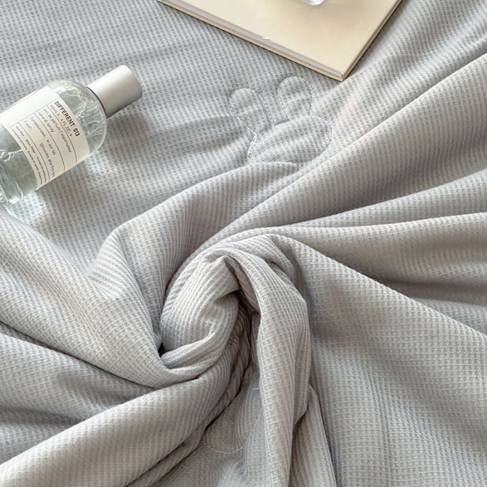 91家纺网 家纺一手货源 找家纺 伊被源 2023新款华夫格针织棉夏被--无标款 灰