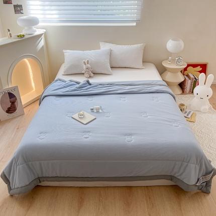 伊被源 2023新款华夫格针织棉夏被--无标款 灰蓝