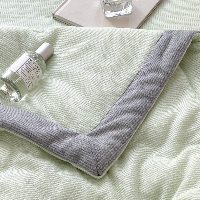 91家纺网 家纺一手货源 找家纺 伊被源 2023新款华夫格针织棉夏被--无标款 绿