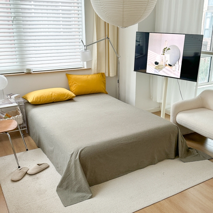 91家纺网 家纺一手货源 找家纺 玖弘 2023新款大豆夏被 姜黄+军绿双拼