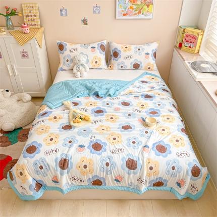 91家纺网 家纺一手货源 找家纺 （总）2023新款凉感丝豆豆夏被直播爆款凉豆豆夏凉被空调被 馨明