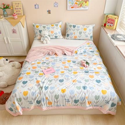 91家纺网 家纺一手货源 找家纺 （总）2023新款凉感丝豆豆夏被直播爆款凉豆豆夏凉被空调被 馨明