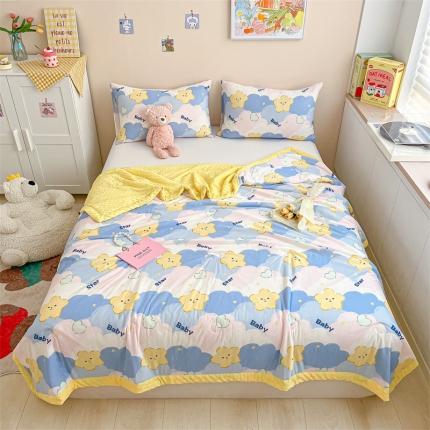 91家纺网 家纺一手货源 找家纺 （总）2023新款凉感丝豆豆夏被直播爆款凉豆豆夏凉被空调被 馨明