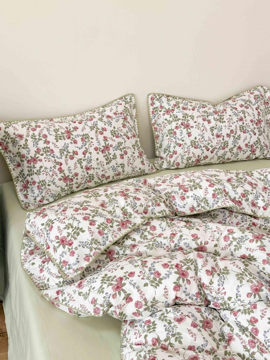 91家纺网 家纺一手货源 找家纺 洋铭区 2023新款双层纱四件套系列 玫瑰花园