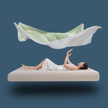 伊被源 新款弹力凉感丝夏被烫钻包边空调被单人双人夏被礼盒装-缪斯 缪斯-薄荷绿