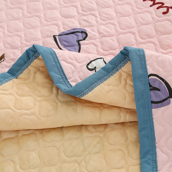 91家纺网 家纺一手货源 找家纺 冬然 2023新款全棉防滑榻榻米垫子炕垫纯棉床盖三件套 彩色心情