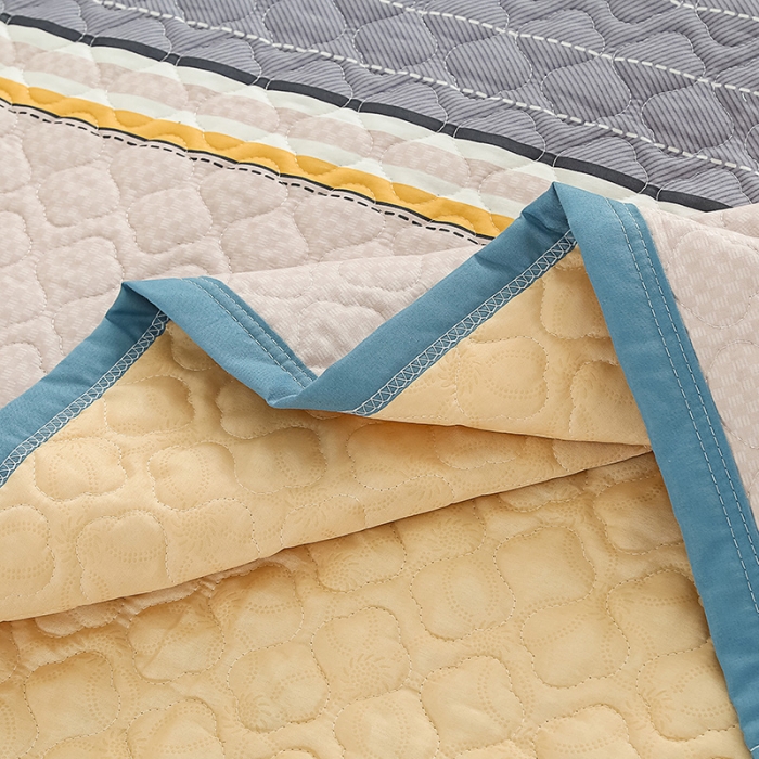 91家纺网 家纺一手货源 找家纺 冬然 2023新款全棉防滑榻榻米垫子炕垫纯棉床盖三件套 时光印记