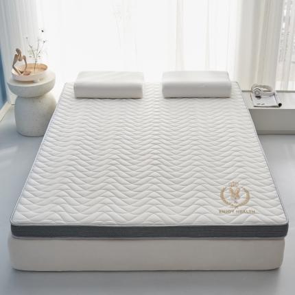 91家纺网 家纺一手货源 找家纺 鹿辉2023新款烫画牛奶丝立体床垫 如意兔白波浪