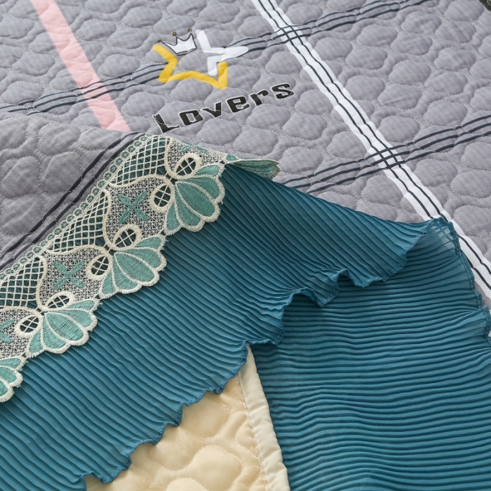 91家纺网 家纺一手货源 找家纺 冬然 2023新款全棉防滑榻榻米垫子炕垫纯棉床盖三件套 五星皇冠