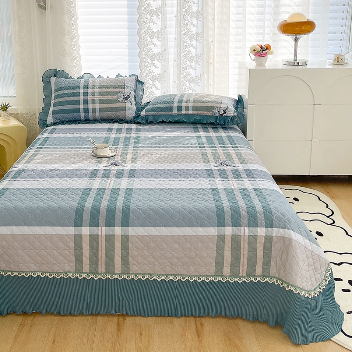 91家纺网 家纺一手货源 找家纺 冬然 2023新款全棉床盖纯棉床盖花边床盖 印象阁