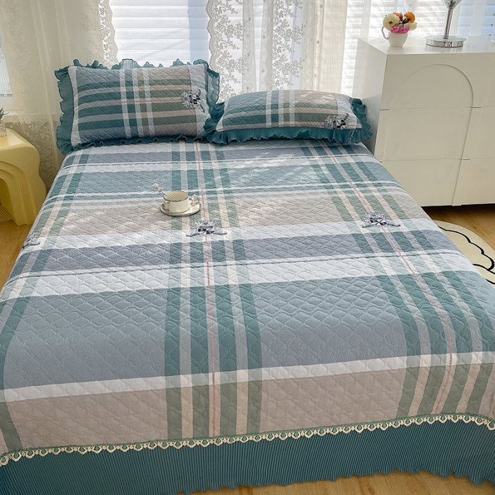 91家纺网 家纺一手货源 找家纺 冬然 2023新款全棉床盖纯棉床盖花边床盖 印象阁