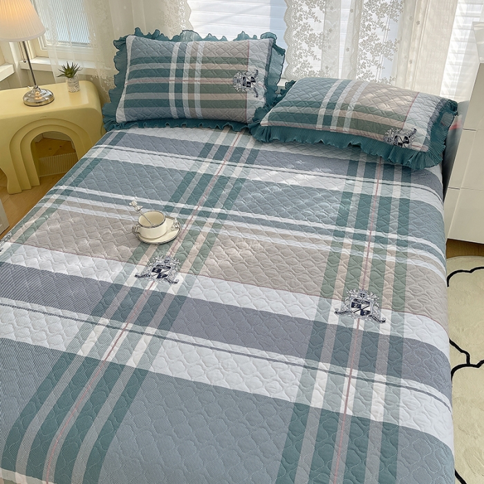 91家纺网 家纺一手货源 找家纺 冬然 2023新款全棉床盖纯棉床盖花边床盖 印象阁