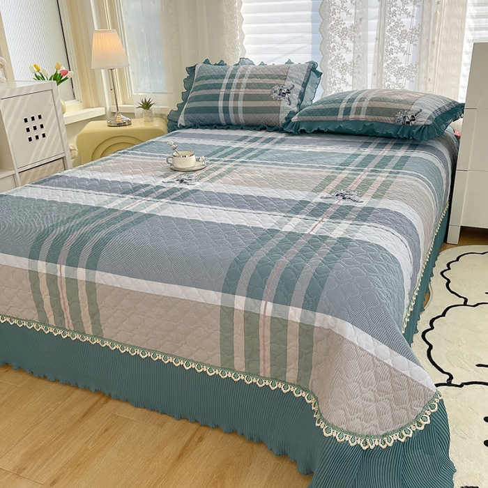 91家纺网 家纺一手货源 找家纺 冬然 2023新款全棉床盖纯棉床盖花边床盖 印象阁