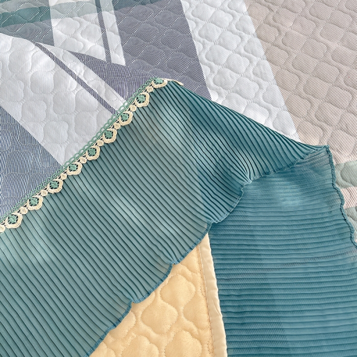 91家纺网 家纺一手货源 找家纺 冬然 2023新款全棉床盖纯棉床盖花边床盖 印象阁