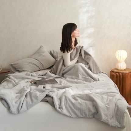 91家纺网 家纺一手货源 找家纺 （总）2024新款A类全棉色织水洗棉夏被（夏被四件套）