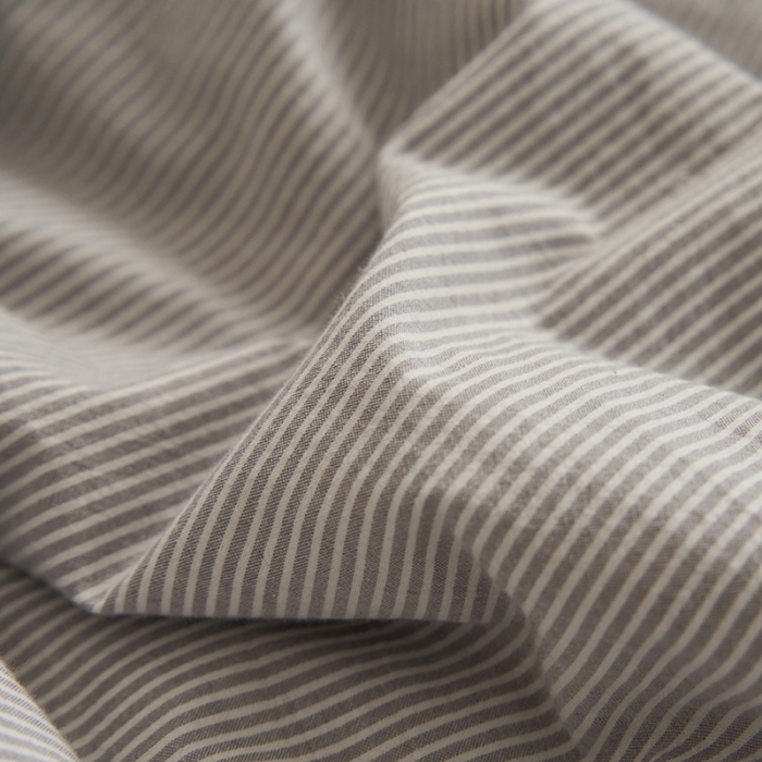91家纺网 家纺一手货源 找家纺 2024新款A类全棉色织水洗棉夏被（夏被四件套） 沙杏灰细条纹
