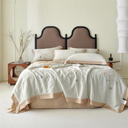 91家纺网 家纺一手货源 找家纺 2023新款印花天丝夏被四件套 春日