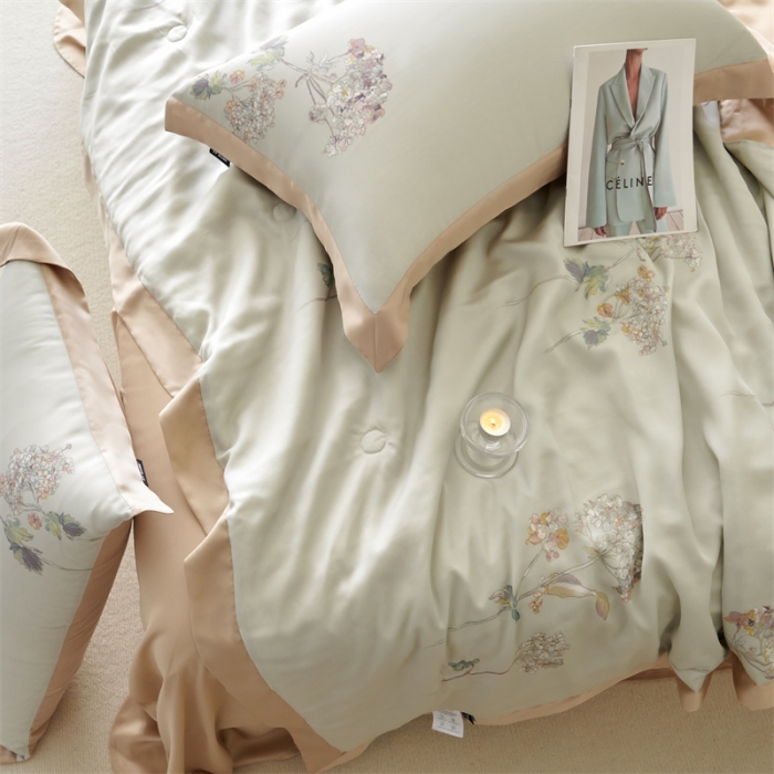 91家纺网 家纺一手货源 找家纺 （总）榻尚家居 2023新款印花天丝夏被四件套