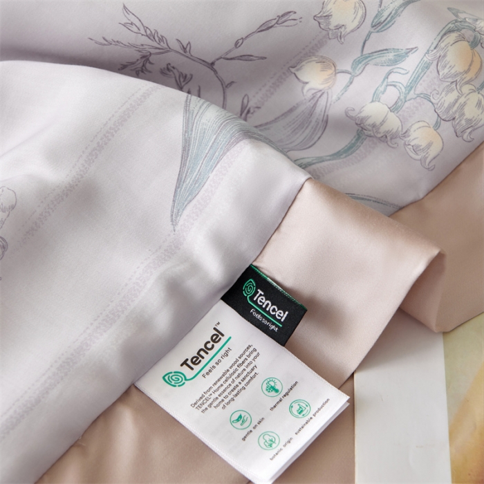 91家纺网 家纺一手货源 找家纺 2023新款印花天丝夏被四件套 暮雨