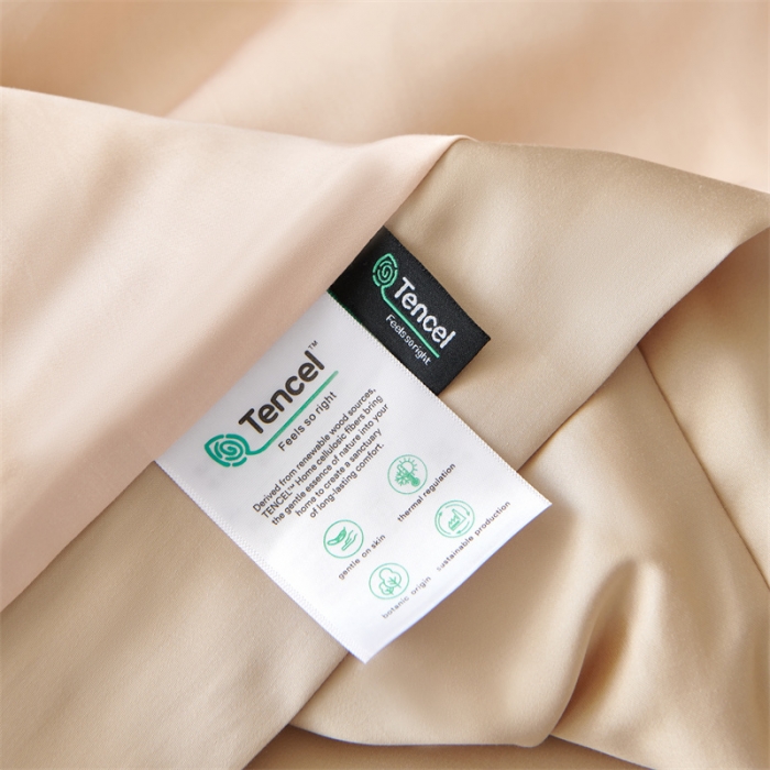 91家纺网 家纺一手货源 找家纺 2023新款印花天丝夏被四件套 音雅 玉色