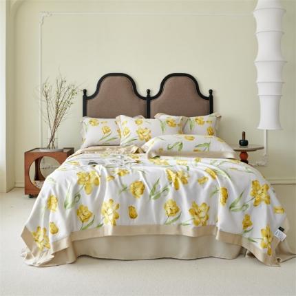 2023新款印花天丝夏被四件套 玉芙