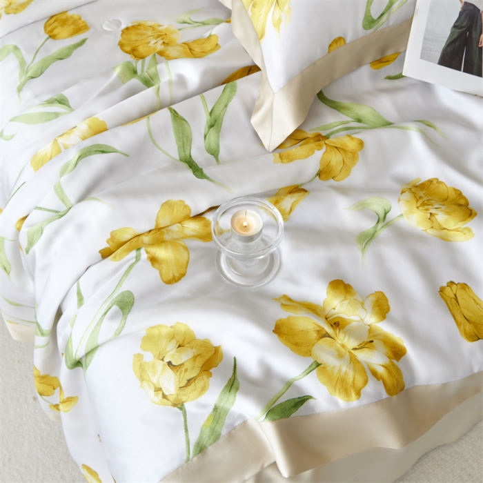 91家纺网 家纺一手货源 找家纺 2023新款印花天丝夏被四件套 玉芙