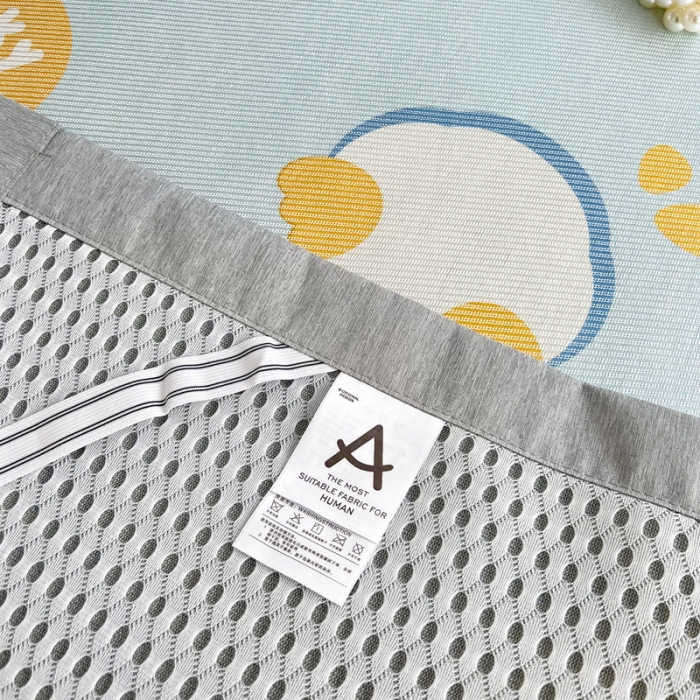 91家纺网 家纺一手货源 找家纺 懒猫 2024新款250D宽边圆网数码印花冰丝席 可爱鸭